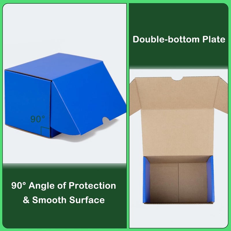 HESESOH 6x4x4 Inches Shipping Boxes Pack of 25, Blue Corrugated Cardboard Box Literature Mailer for Packing Small Business - Image 3